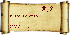 Muzsi Koletta névjegykártya